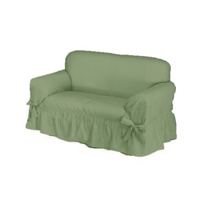 Capa De Sofá 2 Lugares Avulso Gorgurão Maquinetado: Verde-musgo