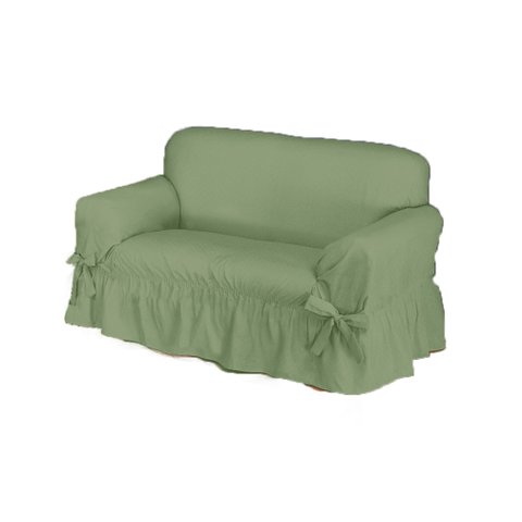 Capa De Sofá 2 Lugares Avulso Gorgurão Maquinetado: Verde-musgo