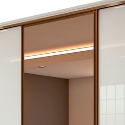 Guarda Roupa 3 Portas de Correr e Espelho Spazio Branco Lopas 270,5cm - 5