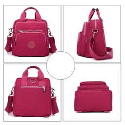 Bolsa Mochila Multi Uso Nylon com Alça Removível Feminina - Verde claro - 4