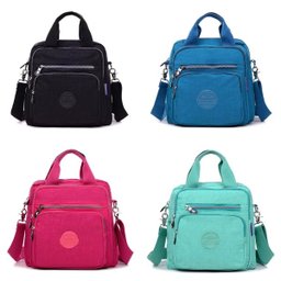 Bolsa Mochila Multi Uso Nylon com Alça Removível Feminina - Verde claro - 2