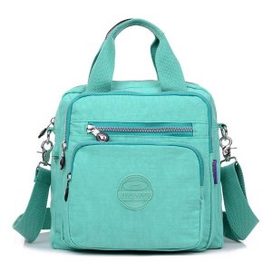 Bolsa Mochila Multi Uso Nylon com Alça Removível Feminina - Verde claro