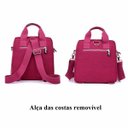Ver imagem 4 de Bolsa Mochila Multi Uso Nylon com Alça Removível Feminina - Rosa