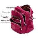 Ver imagem 3 de Bolsa Mochila Multi Uso Nylon com Alça Removível Feminina - Rosa