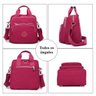 Bolsa Mochila Multi Uso Nylon com Alça Removível Feminina - Rosa - 5