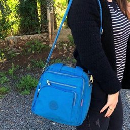 Bolsa Mochila Multi Uso Nylon com Alça Removível Feminina - Azul - 4