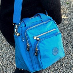 Bolsa Mochila Multi Uso Nylon com Alça Removível Feminina - Azul - 5