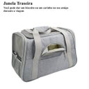 Ver imagem 4 de Bolsa de transporte pet avião para cães e gatos luxo - Cinza claro