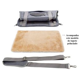 Bolsa de transporte pet avião para cães e gatos luxo - Cinza claro - 3