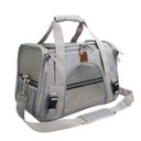 Ver imagem 1 de Bolsa de transporte pet avião para cães e gatos luxo - Cinza claro