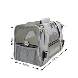Bolsa de transporte pet avião para cães e gatos luxo - Cinza claro - 5