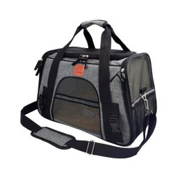 Bolsa de transporte pet avião para cães e gatos luxo - Cinza - 1