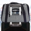 Ver imagem 4 de Bolsa de transporte pet avião para cães e gatos luxo - Cinza