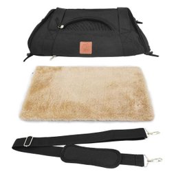 Bolsa de transporte pet avião para cães e gatos luxo - Preto - 2