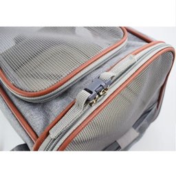 Bolsa Transporte Pet Luxo Cães E Gatos Avião - Cinza claro - 4