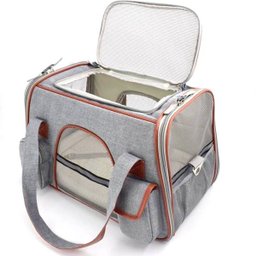 Bolsa Transporte Pet Luxo Cães E Gatos Avião - Cinza claro - 6