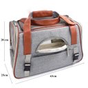 Ver imagem 2 de Bolsa Transporte Pet Luxo Cães E Gatos Avião - Cinza claro