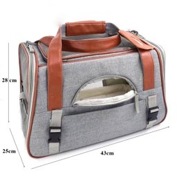Bolsa Transporte Pet Luxo Cães E Gatos Avião - Cinza claro - 2