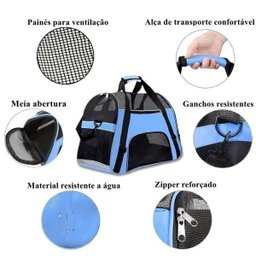 Bolsa Transporte Pet Para Cabine Avião - Azul - 4