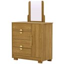 Ver imagem 3 de Cômoda Sapateira com Espelho para Quarto 1 Porta 4 Gavetas Paraty V01 Nature - Lyam Decor