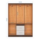 Ver imagem 3 de Guarda Roupa Casal Milão 6 Portas Chocolate Off White – Poquema