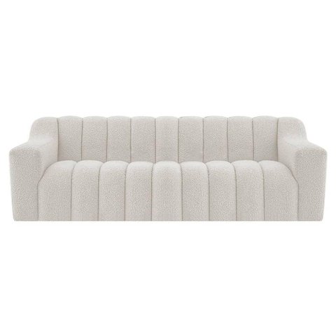 Sofá 2 Lugares Luxo Recepção Escritorio Sala Elegance 200cm Bouclé Branco