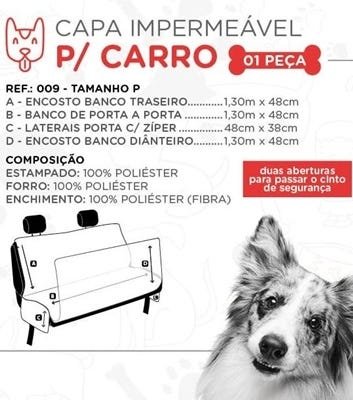 CAMA IMPERMEAVEL PET PARA BANCO TRASEIRO DO CARRO - PRETO E BRANCO - 2