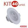 Kit 40 Spot LED 5W 4000K Embutir Pp Redondo Branco Neutro Direcionável - 1