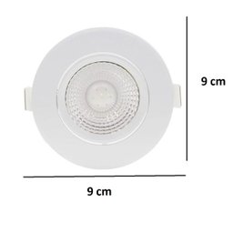 Kit 40 Spot LED 5W 4000K Embutir Pp Redondo Branco Neutro Direcionável - 11
