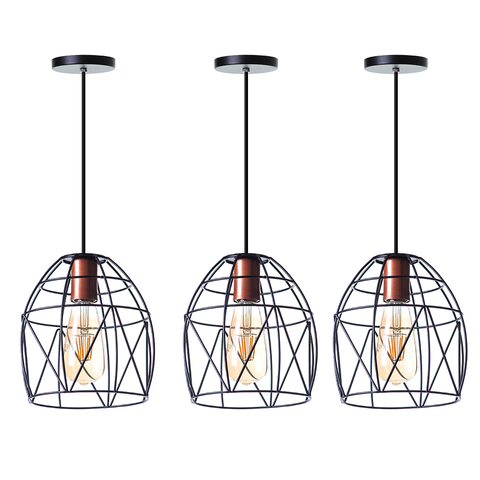 Kit 3 Pendentes Aramado Bala 23 Cm Decorações Cor: Preto