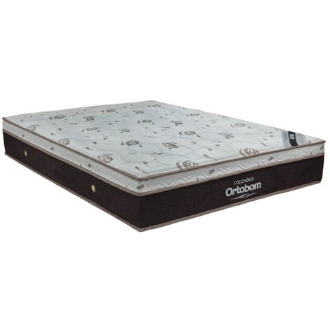 Colchão Viúva Ortobom Sleep Molas Superpocket Ensacadas Marrom e Branco 128x188x32