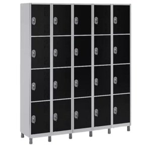Locker de Aço 20 Portas Varias Cores Resistente e Seguro:preto