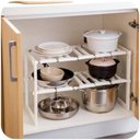 Ver imagem 3 de Prateleira Cozinha Guarda Roupa Organizador Ajustavel 2 Andares de Pia Banheiro Sapateira Dupla