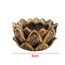 Incensário Castiçal Porta Vela - Porta Incenso - Flor De Lotus - Resina Dourado - 8cm - 2