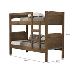 Beliche De Solteiro com Escada 100% MDF Star Várias Cores:‎ Castanho - 3