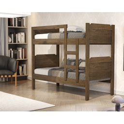 Beliche De Solteiro com Escada 100% MDF Star Várias Cores:‎ Castanho - 1