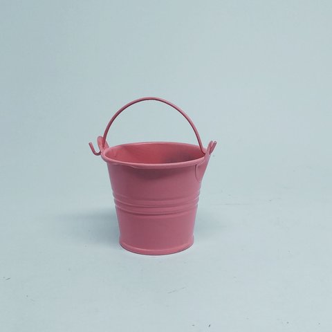 Mini Balde Colorido Alumínio c/ Alça Decoração Lembrancinha - Balde Alumínio Rosa Claro