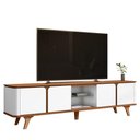 Ver imagem 1 de Rack Bancada Roma 217cm Cedro-Branco para até 60? - Casa D Cedro-Branco