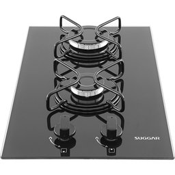 Cooktop 2 Bocas Vidro Preto à Gás Suggar FG2002AVP - 2