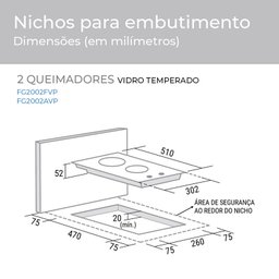 Cooktop 2 Bocas Vidro Preto à Gás Suggar FG2002AVP - 6