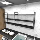Ver imagem 1 de Prateleira Industrial para Lavanderia Aço Cor Preto 180x30x68cm Modelo Ind32