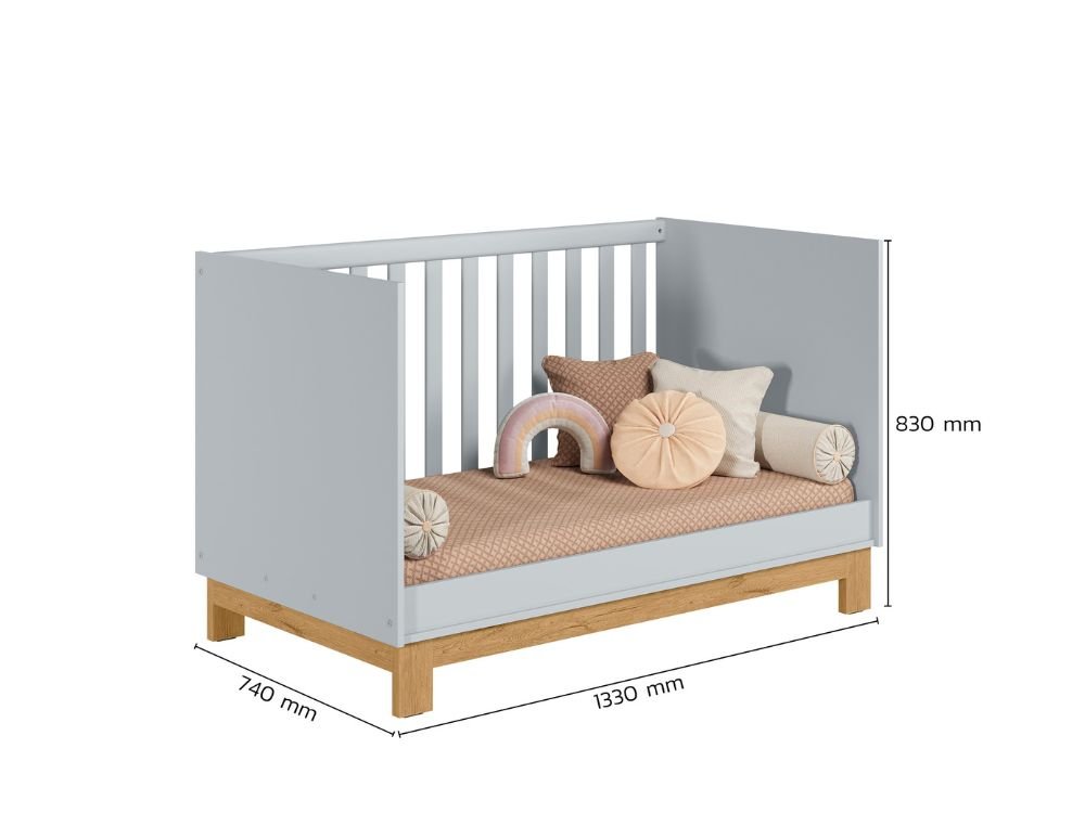 Berco Americano Mini Cama Cinza Q Encanto Slim - 6