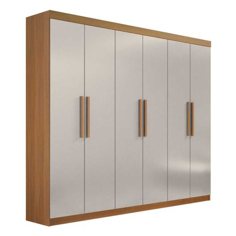 Guarda Roupa Casal 6 Portas 4 Gavetas 100% Mdf Leblon D'doro:cinamomo Off