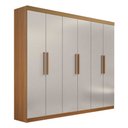 Ver imagem 1 de Guarda Roupa Casal 6 Portas 4 Gavetas 100% Mdf Leblon D'doro:cinamomo Off