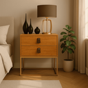 Ver imagem 2 de Kit 2 Mesas de Cabeceira Unic 45 Base Metalica Dourada para Quarto