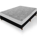 Ver imagem 2 de Cama Box Preta + Colchão Viúva Andes Liso Branco Espuma D20 128x188x51cm