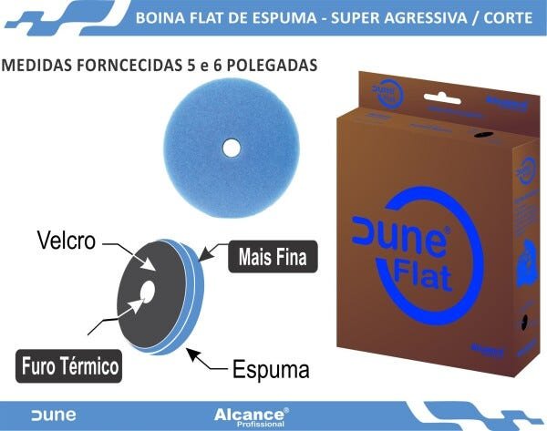 BOINA DE ESPUMA DUNE FLAT AZUL SUPER AGRESSIVA 5 POLEGADAS 145MM ALCANCE - 2