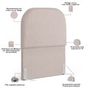 Ver imagem 4 de Cabeceira Cama Box 100cm Orgânica Lanna W01 Linho Bege - Lyam Decor