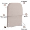 Ver imagem 4 de Cabeceira Cama Box 100cm Orgânica Lanna W01 Linho Bege - Lyam Decor
