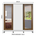 Ver imagem 3 de Guarda-roupa Casal Madesa Eros 3 Portas de Correr com Espelhos com Pés - Branco/rustic/branco